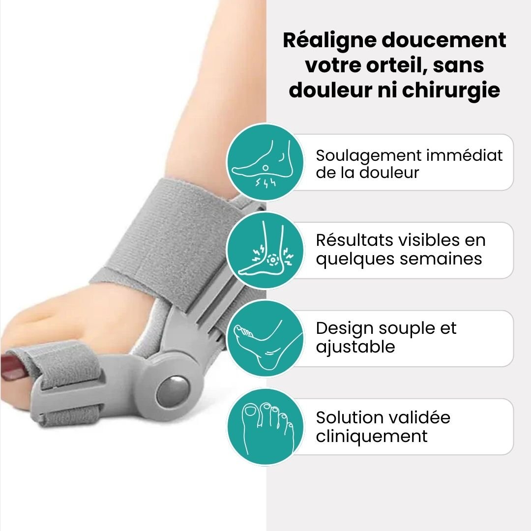 Podisana attelle hallux valgus articulable confort discret a porter dans les chaussures