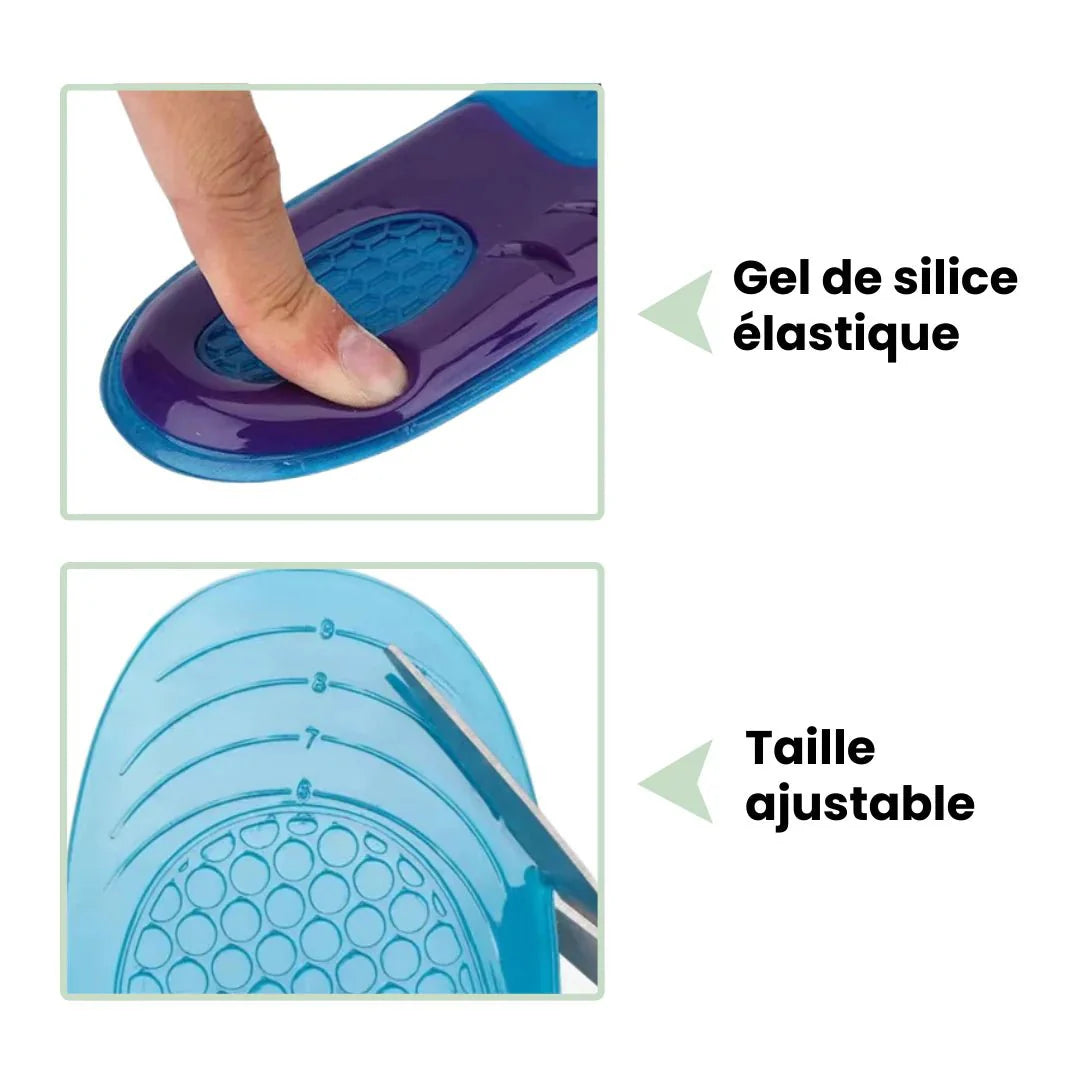 semelle gel confort talon Podisana design ergonomique qui accompagne la marche